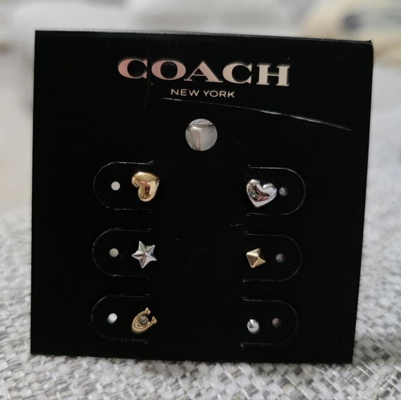 Coach Jewelry - Coach Mixed Metal Stud Earrings Set